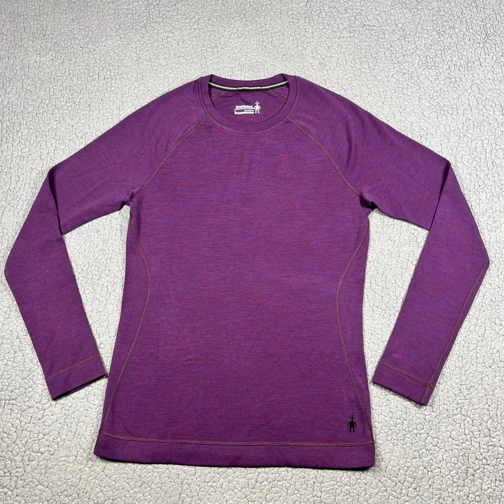 Smartwool Base Layer Women L Merino Wool Long Sleeve Purple Gorpcore